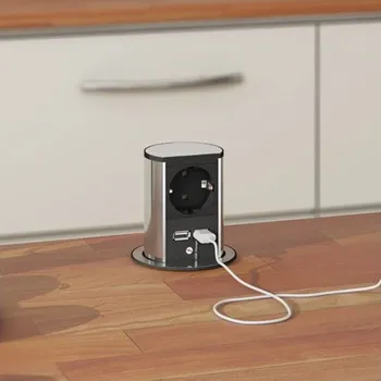 Elektrická zásuvka Bachmann Výsuvná elektrická zásuvka Elevator USB nerez