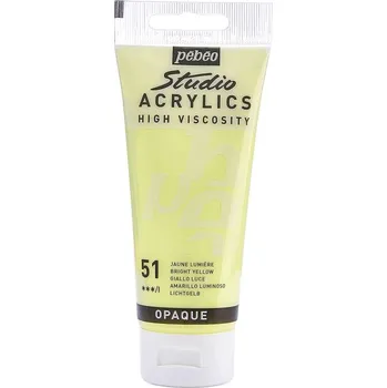 Vodová barva Akrylová barva Pébéo Studio Acrylics - 51 Bright Yellow Objem: 100 ml