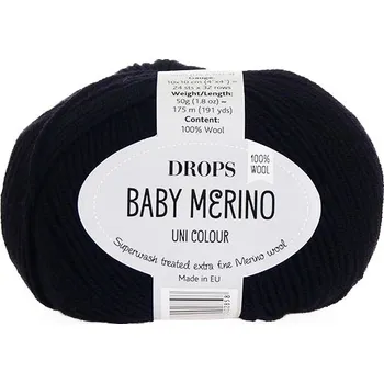 Příze Příze DROPS Baby merino uni color 21 - černá