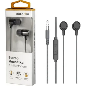 Sluchátka Sluchátka ALIGATOR AE005, Strong Bass, černá AE005BK