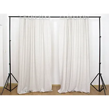 Snový svět Lněný závěs Simple s melírem - 235 cm - s vázáním