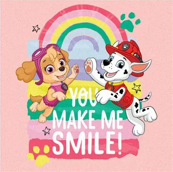 Setino • Dětský / dívčí ručník na tvář Tlapková patrola - Paw Patrol - motiv You make me smile! - 100% bavlna - 35 x 35 cm