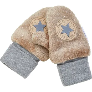 Rukavice Little Angel Rukavice s palcem MAZLÍK Outlast® - taupe stříbrný puntík/béžovohnědá Velikost ostatní: 4