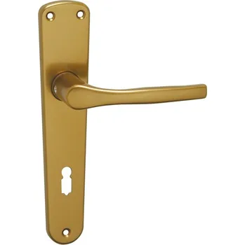 Dveřní kování MP KOVÁNÍ BA - LUXOR - B Provedení: PZ (vložkový zámek), Povrch: F4 - bronzový elox, Rozteč: 72 mm