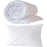 Bílá souprava přikrývky a polštáře ( přikrývka 140x200 a polštář 70x90 cm) Barva: Bílá, rozměr: 140x200 + 70x90