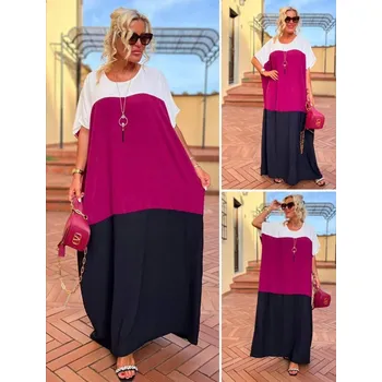 Dámské šaty Dámské maxi šaty Trio vínové Barva: Mix barev dle vyobrazení - barvy se mohou mírně lišit, Velikost: UNI