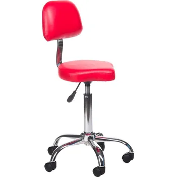Taburet Brak Kosmetický Taburet s opěrkou BH-7268 - Červený