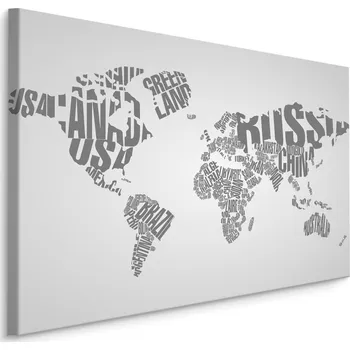 MyBestHome BOX Plátno Mapa Světa S Nápisy Varianta: 30x20