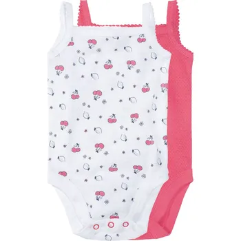 Kojenecký body lupilu® Dívčí body BIO, 2 kusy (50/56, růžová/bílá)