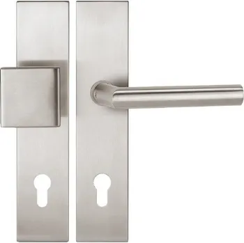 Dveřní kování Hermat Bezpečnostní klika ZEUS F1 / Elox 92 mm Klika levá + Koule /Vnitřní strana klika a vnější koule/ vložka cylindrická /KPZL/