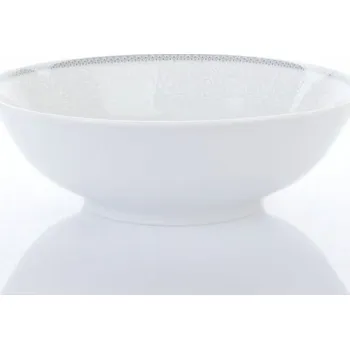 Porcelánová miska, Thun, ANGELIKA - bílá krajka, šedý lem, 16 cm