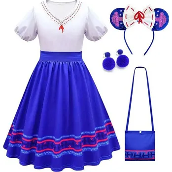 Karnevalový kostým Dětský kostým Louisy, Encanto Varianta: šaty + čelenka, kabelka, náušnice, Velikost: 100/2-3T
