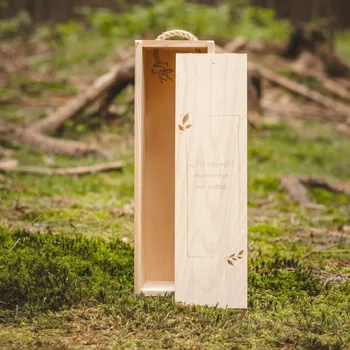 Dárková krabička Dřevěná krabička na víno s gravírováním NEJLEPŠÍ MAMINKA NA SVĚTĚ Varianta: Na 1 láhev vína