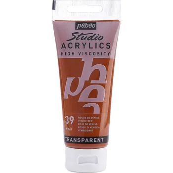 Vodová barva Akrylová barva Pébéo Studio Acrylics - 39 Venice Red Objem: 100 ml