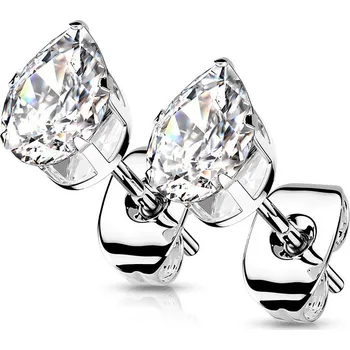 Náušnice Steel Edge Náušnice z chirurgické oceli pecky SESETD7 Barva: Bílá