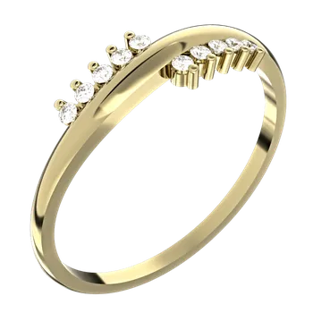 Prsten SOLUNA Luxusní zlatý prsten se zirkony DUORDO žluté zlato VELIKOST: 49 - 15,6 mm