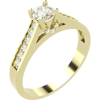 Prsten SOLUNA Noblesní zlatý prsten se zirkony YVONA žluté zlato MATERIÁL: ZLATO ŽLUTÉ, KAMENY: Zirkon, VELIKOST: 48 - 15,3 mm