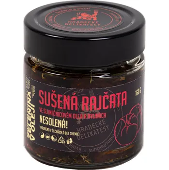 konzervovaná zelenina Hradecké delikatesy Sušená rajčata ve slunečnicovém oleji 160 g