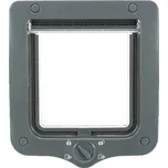 Průchozí dvířka pro kočku, s tunelem, 4-cestná, 20x22cm, šedá