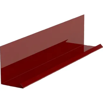 Plech Lemování zdí pro kombinaci s krycí lištou RŠ 250, 1 bm, Prefalz stucco, Tmavě červená P.10 RAL 3009