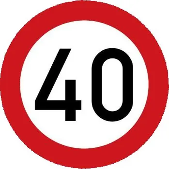 Samolepicí dekorace na vozidlo Nálepka rychlosti reflexní 40 km, průměr 20 cm