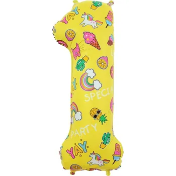 Fóliový balónek CYFRA 0-9, obrázky, 78 cm