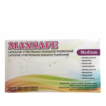 Vyšetřovací rukavice Vyšetřovací rukavice Maxsafe latex, pudrované, vel. M, 100 ks