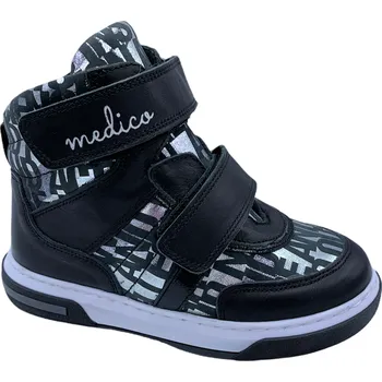 Dívčí polobotky Dívčí kožené kotníkové boty MEDICO EX5002 černé Velikost: 27 (EU)