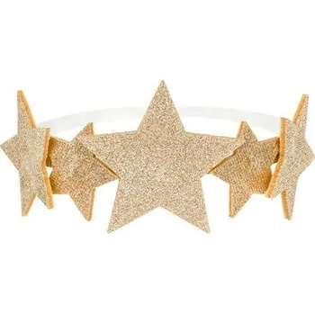 Čelenka Čelenka hvězdičky s glitrovým efektem - zlatá barva (zn. PartyDeco)