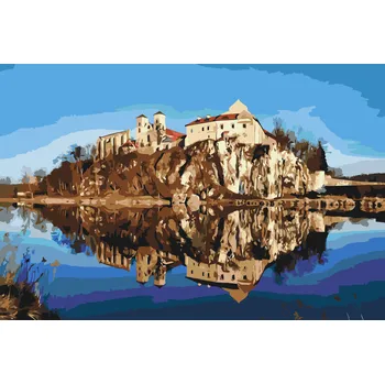 Malování podle čísel - Opatství Tyniec, Polsko Velikost: 40x60cm, Rámování: Pouze srolované plátno
