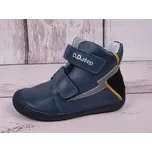 D.D.step Celoroční kožené boty obuv BAREFOOT D. D. step A063-144 kotníkové modré s reflexním prvkem velikost: 35