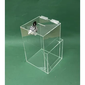 Příruční pokladna Kasička, pokladnička 150x150x250 mm + kapsa na letáky, zámek