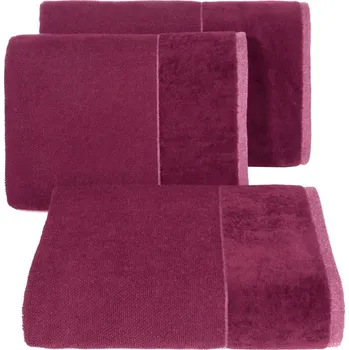Ručník Bavlněný froté ručník s velurovou bordurou LINDA 50x90 cm, tmavá růžová, 550 gr Mybesthome