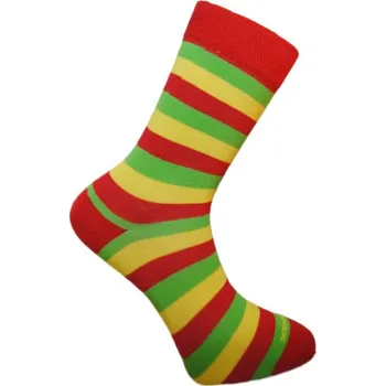 Pánské ponožky BX-STRIPY RED bambusové ponožky BAMBOX 43-46 červená / žlutá / zelená