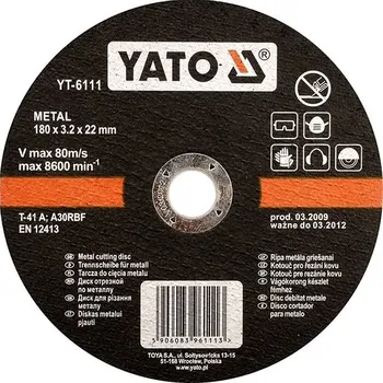 Brusný kotouč YaTO Kotouč na kov 230 x 22 x 2,0 mm YT-5927