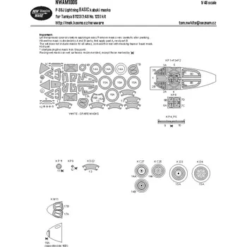 Plastikový model 1/48 Mask P-38J Lightning BASIC (TAM)