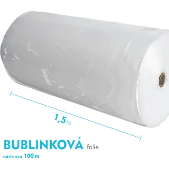 Obalový materiál Bublinková fólie 150 cm x 100 m čirá