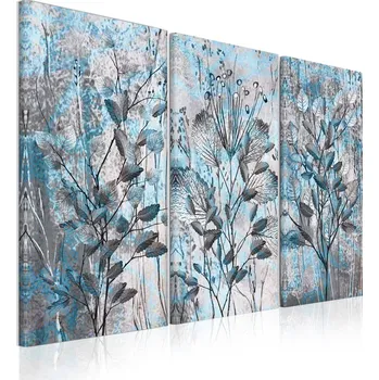 Obraz Malvis ® Obraz Modrošedá rostlinná abstrakce Velikost (šířka x výška): 60x40 cm