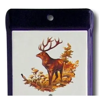 Domácí teploměr Venkovní teploměr smaltovaný, Modrobílý 500 x 95 mm, Motiv Jelen