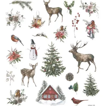 samolepka DP Craft Samolepky glitrové pohodové Vánoce příroda 23 ks