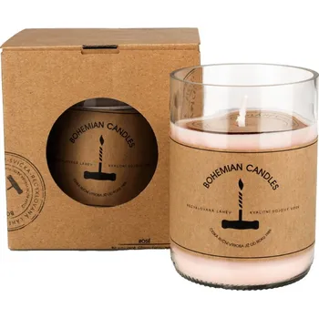 Svíčka Přírodní vonná svíčka sójová - AROMKA - Láhev od vína, 290 ml Vůně: Rosé