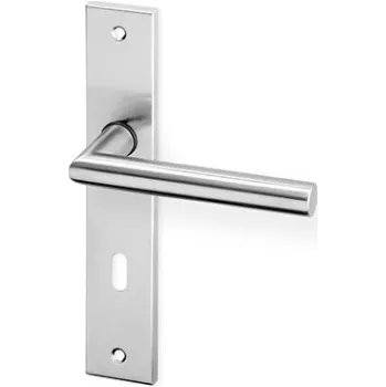 Dveřní kování AC-T SERVIS Dveřní klika TIPA nerez - hranaté štítové kování 90 mm Provedení štítu: Koule/klika - pravá