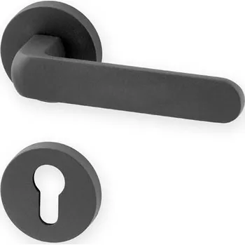 Dveřní kování AC-T SERVIS Dveřní klika ORGANIC černý grafit - kulatá rozeta Provedení kliky: vč. rozety PZ - fabkový klíč, Mechanizmus rozety: Kovová konstrukce