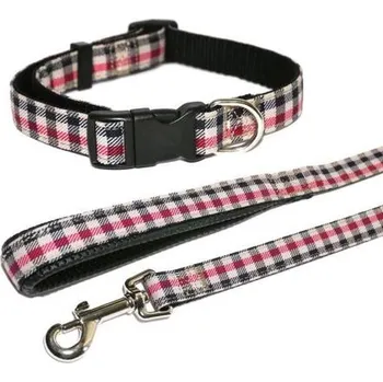 Vodítko pro psa Vodítko červené kostkované 101 x 1,3 cm