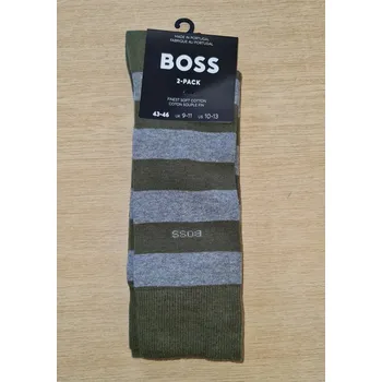 Pánské ponožky PÁNSKÉ PONOŽKY BOSS 50467712 2PACK Olivová 39/42