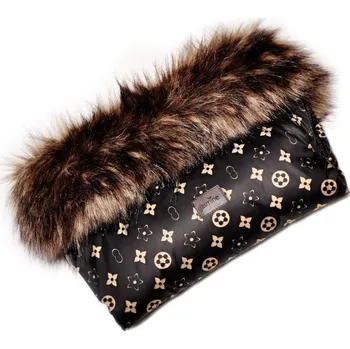 Rukávník JASMINE Rukávník na kočárek Golden - černý se vzorem