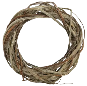 Železářství Proutěný věnec šedý s jemnou bílou patinou - 15*15*4 cm