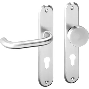 AC-T SERVIS Dveřní klika UNA nerez - oválné štítové kování 90 mm Provedení štítu: Koule/klika - levá