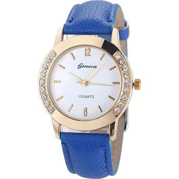 Hodinky Načančaná.cz Dámské kožené hodinky Geneva Elegance II - 5 barev Barva: Modrá