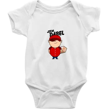 Kojenecký body Jsem ďábel doručovatel červený - Body kojenecké s krátkým rukávem - Krátký r. do 3 měs ( Bílá )
